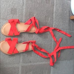 Open toe lace up sandals